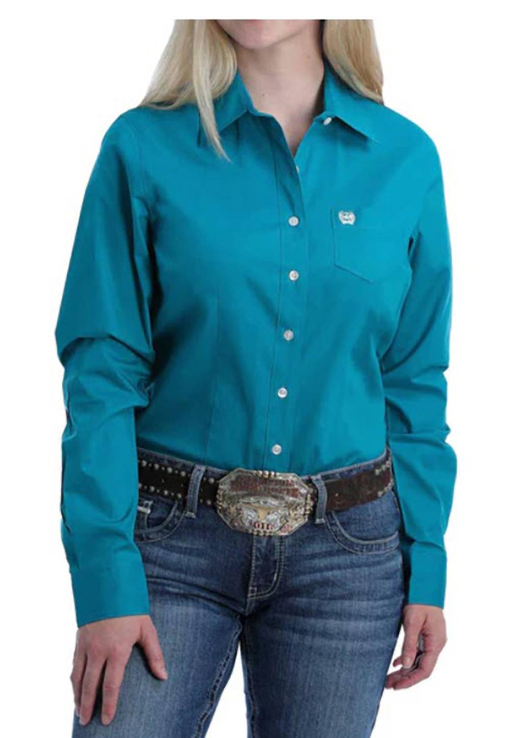 Cinch - Women's Plain Weave Solid Button Down Shirt