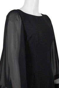 Adrianna Papell - Boat Neck Ottoman Chiffon Dress