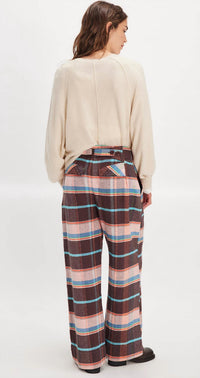 Free People - Buckle Back Plaid Bold Trousers