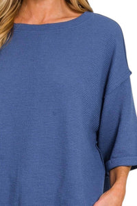 Zenana - Double Knit Three Quarter Sleeve Top