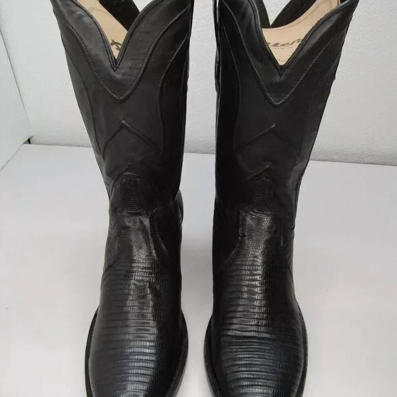 Allens Boots Men's Teju Lizard Western Cowboy Boots - Wide in black - men's boots - alternate view