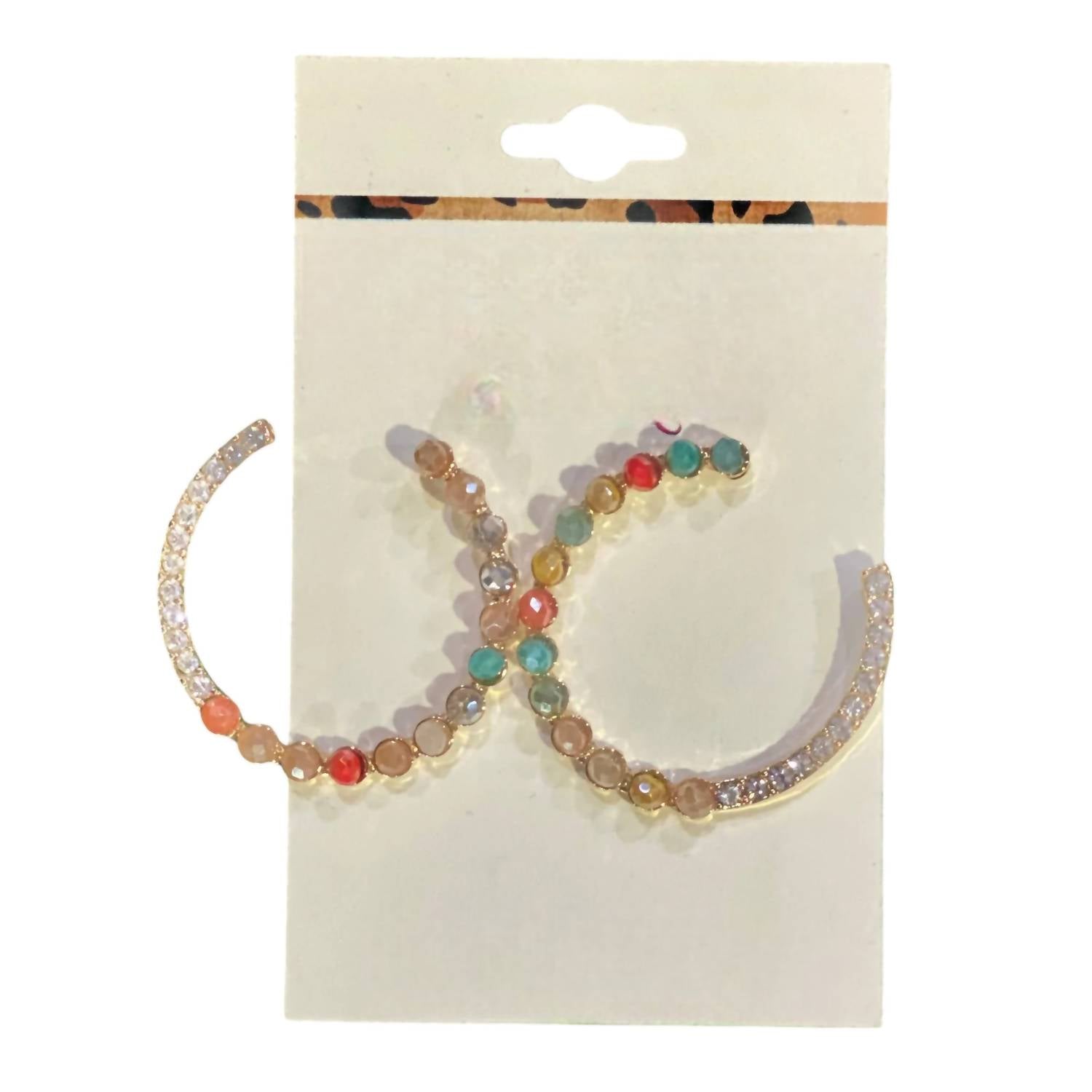 Mys Wholesale - Women's Rhinestone Hoop Earrings