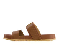 Andrea Women's Double Strap Footbed Sandal in brown - women's sandal - detail view
