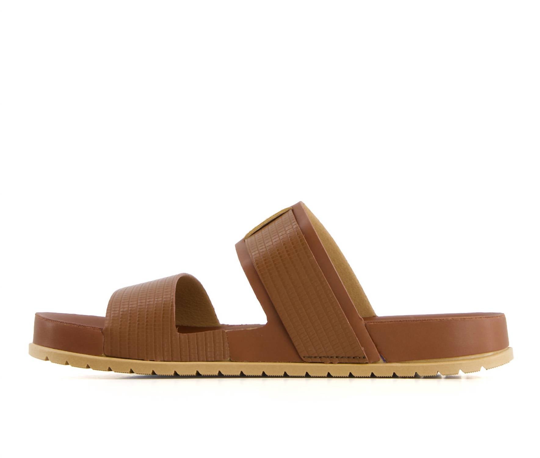 Andrea Women's Double Strap Footbed Sandal in brown - women's sandal - detail view