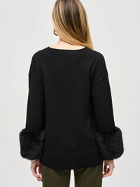Joseph Ribkoff - Faux Fur Cuffs Tunic