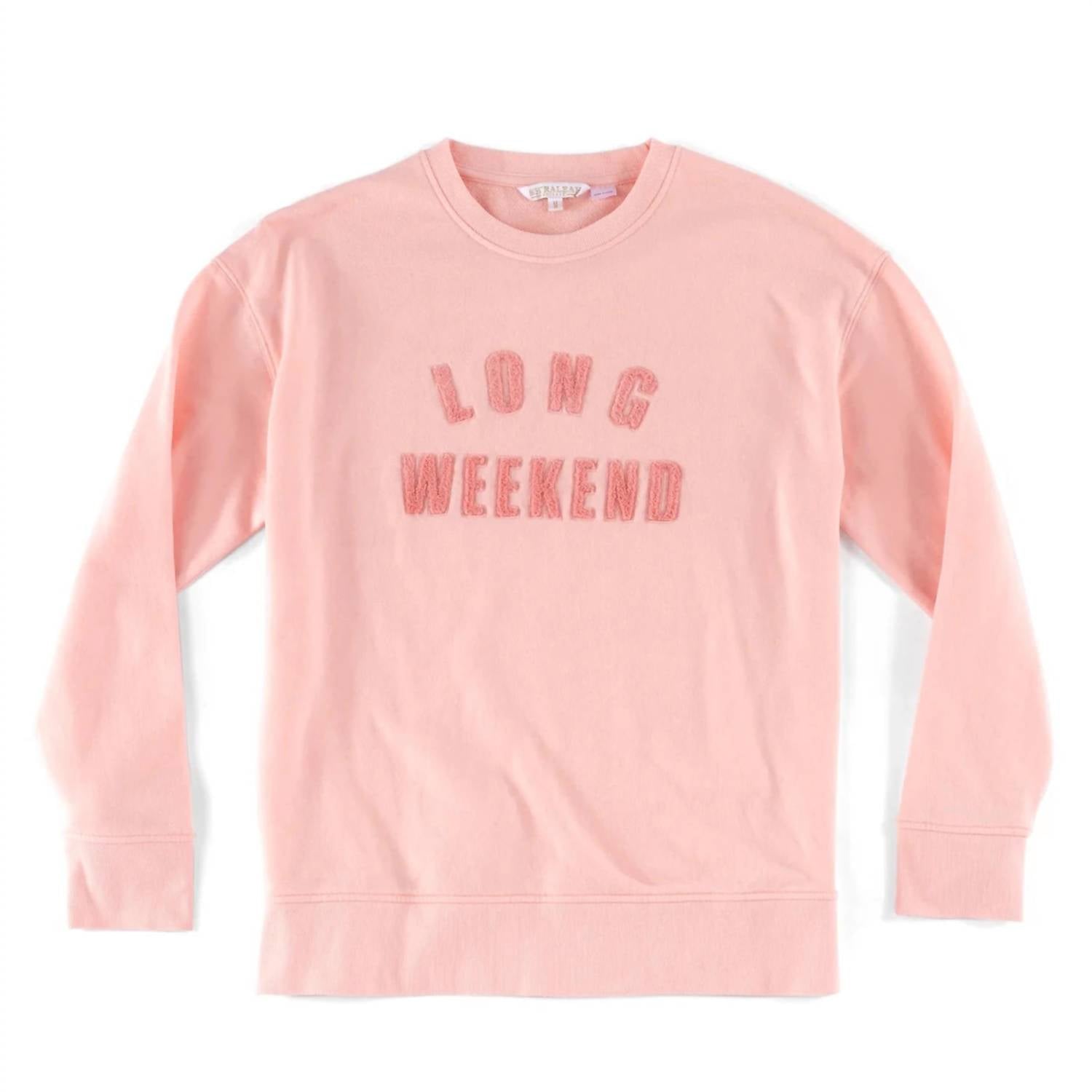 Shiraleah Long Weekend Comfy Sweatshirt in rose - women's top - detail view