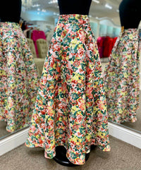 Abbey Glass - Women's Floral Maxi Skirt