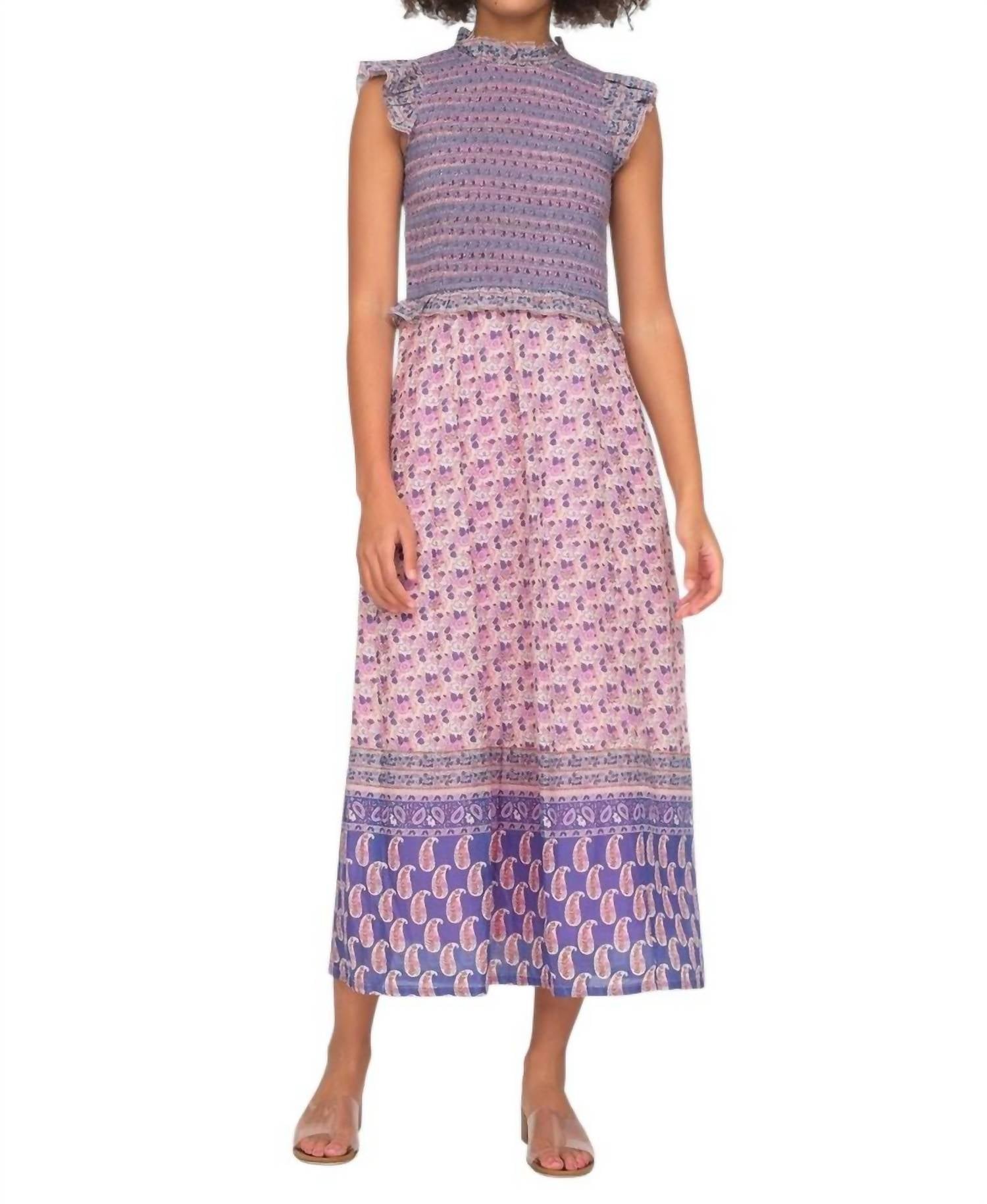 bianca midi dress Sea Bianca Smocked Midi Dress Violet 4