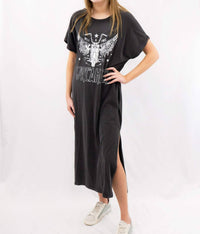 Zutter Dreamer Motorcycle Midi T-shirt Dress in black - women's dress