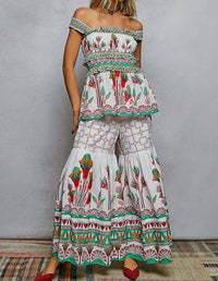 Pol - Printed Ruffle Top