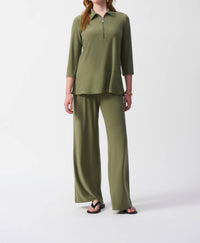 Joseph Ribkoff - Zip Front 3/4 Sleeve Tunic Top