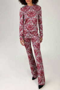Rabanne - Jersey Knit Long Sleeve Paisley Top