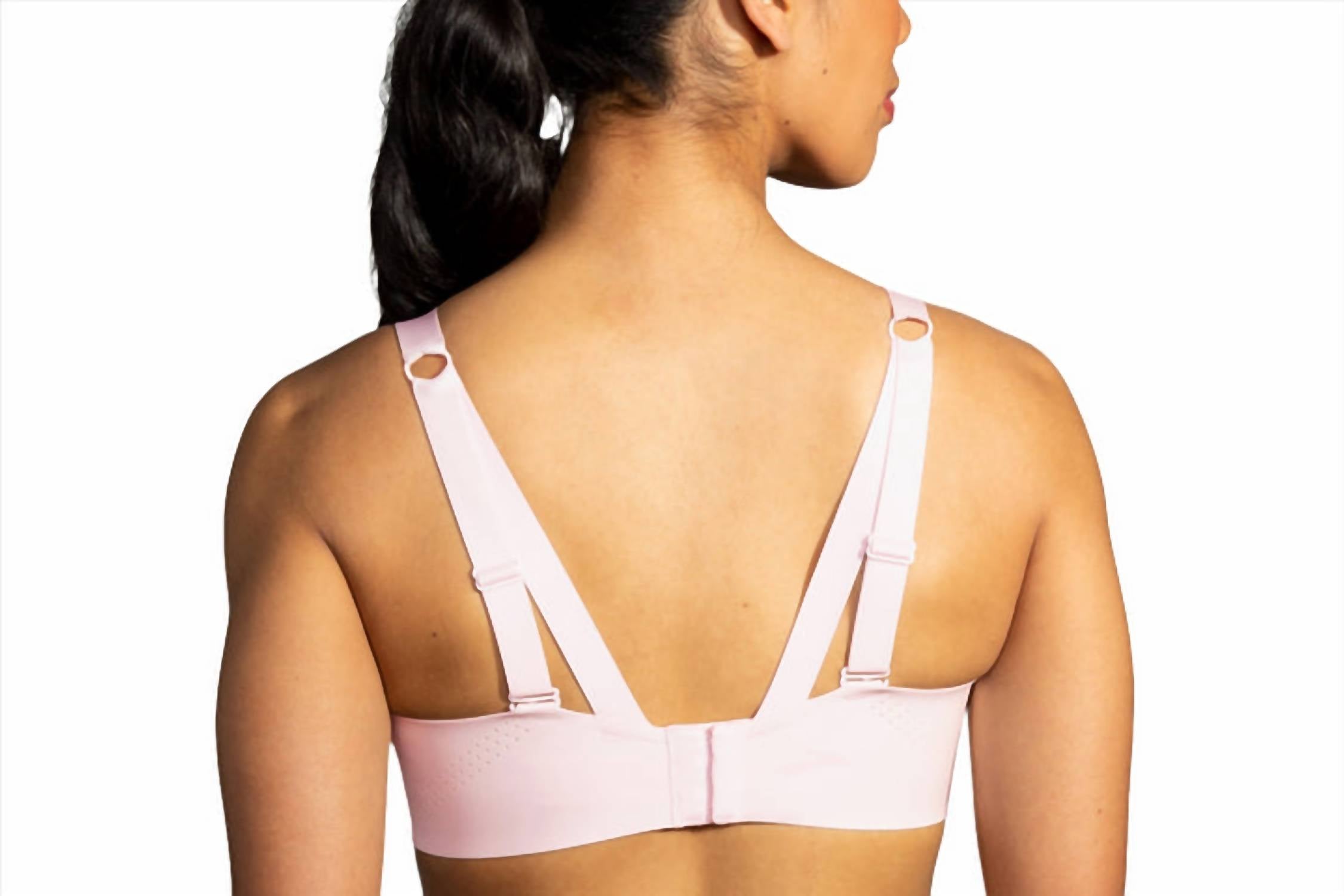BROOKS Dare Underwire Sports Bra in rosewater - women's intimate - detail view