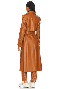 BARDOT Faux Leather Trench Coat in tan - women's jacket - view 4