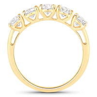 Diana M Jewels Women's Round Lab-grown Diamond Fashion Ring (1.50 Ct) - Petite With Diamond Accents in 14k yellow gold - women's jewelry - detail view