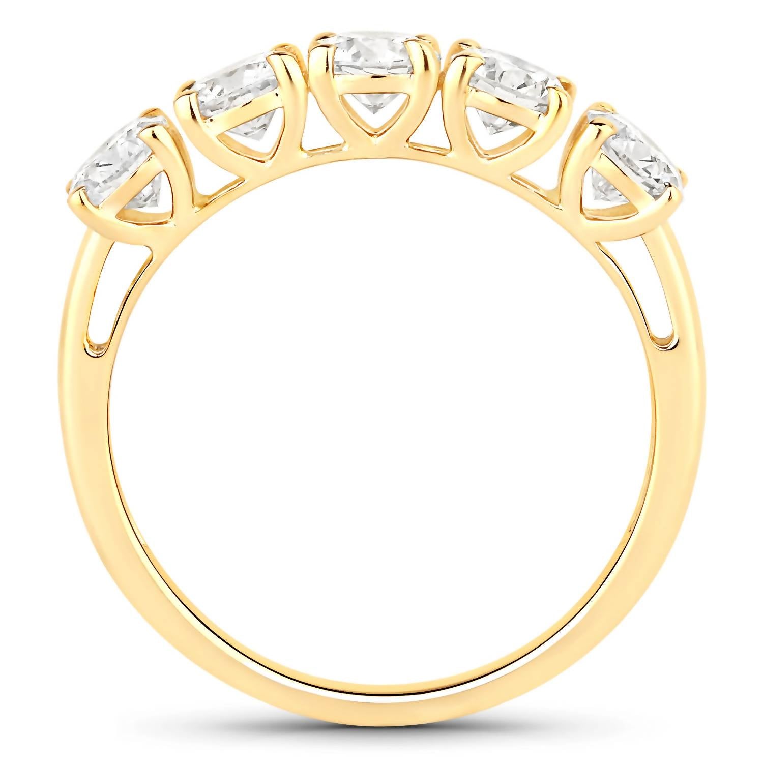 Diana M Jewels Women's Round Lab-grown Diamond Fashion Ring (1.50 Ct) - Petite With Diamond Accents in 14k yellow gold - women's jewelry - detail view