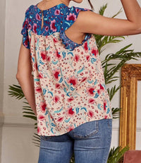 Andree By Unit - Contrasting Floral Print Blouse