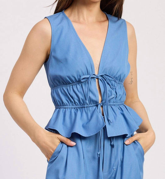 En Saison - Sleeveless Double Tie Top