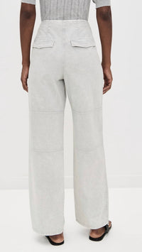 Ulla Johnson Casey High Waisted Tied Ankle Pants in dune - women's pants - detail view