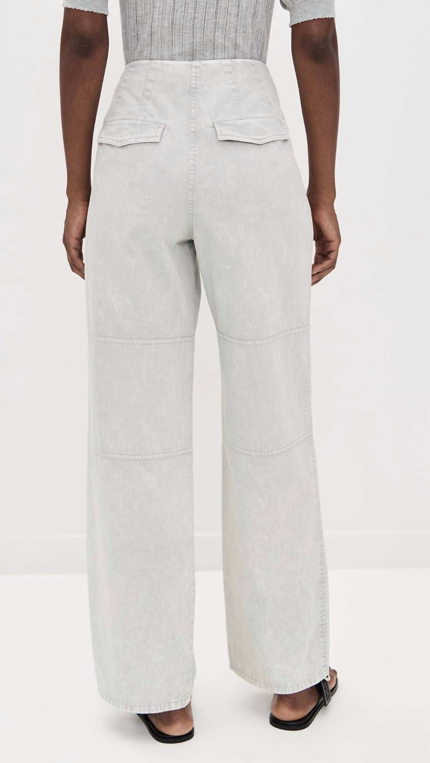 Ulla Johnson Casey High Waisted Tied Ankle Pants in dune - women's pants - detail view