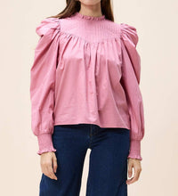 Cleobella Irina Bishop Sleeves Blouse in mesa rose - women's blouse - detail view