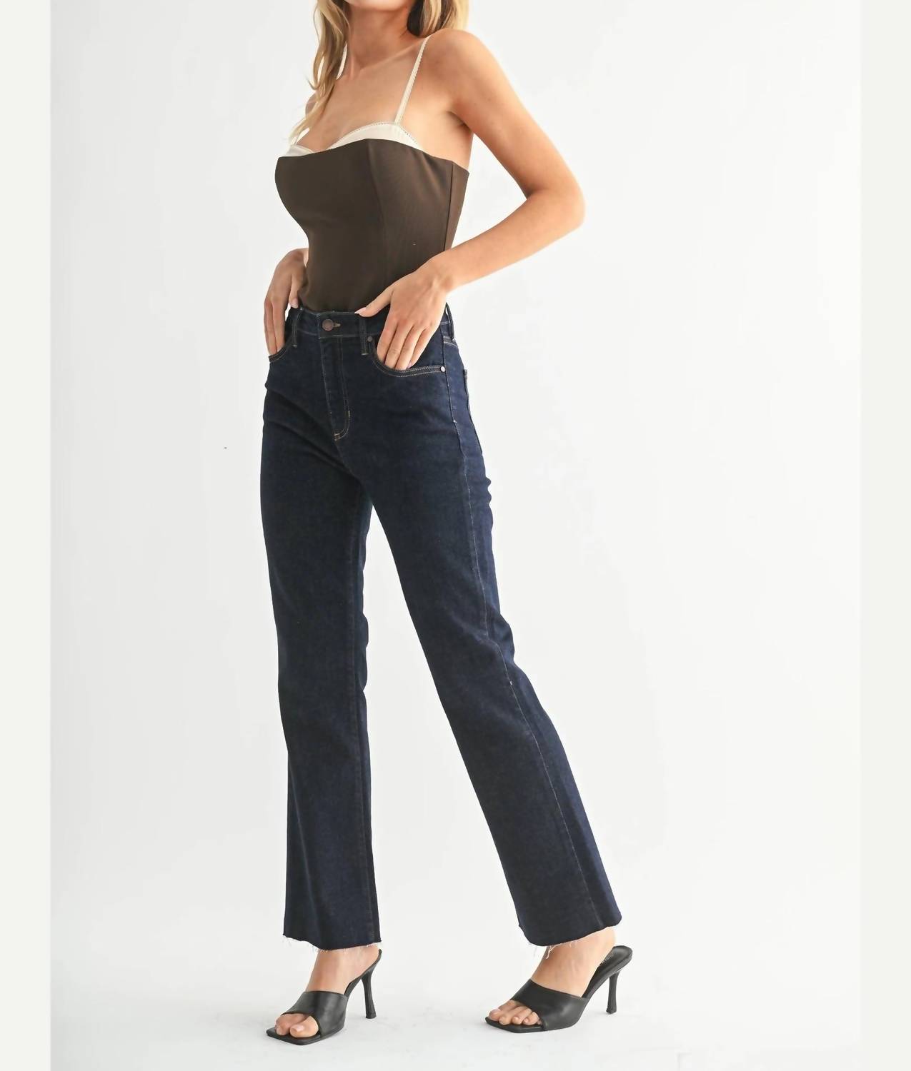 Just Black Denim - Cropped Flare Jeans