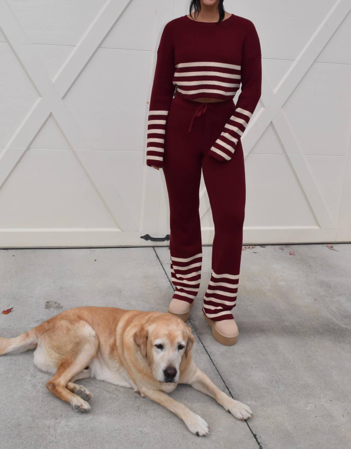 Act Pretty - Teagan Sweater Crop Top And Pants Set