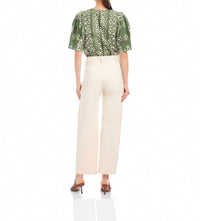 Fifteen Twenty Stevie Barrel Leg Ankle Pant in cream - women's jeans - view 4