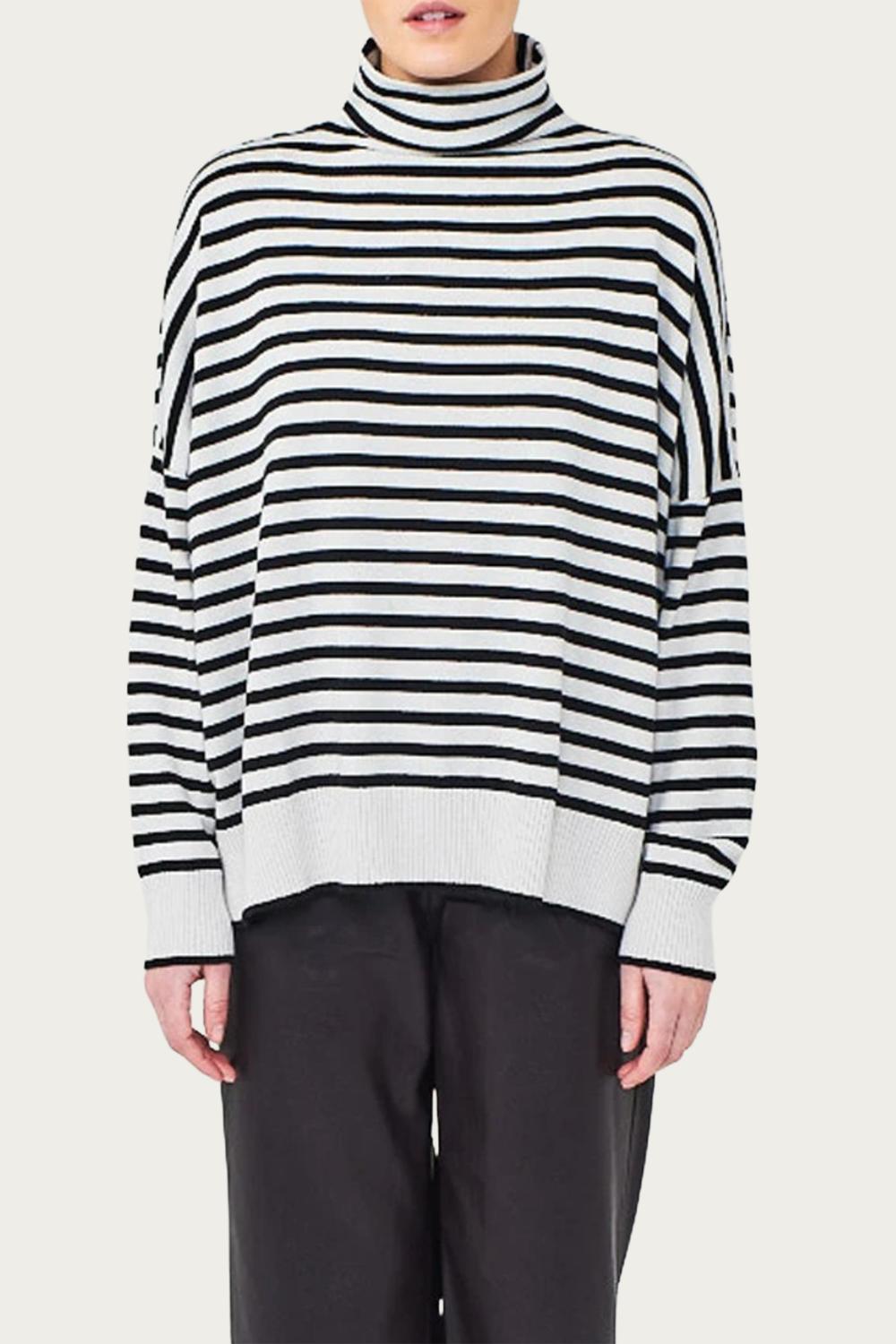 SAGE FUNNEL NECK SWEATER