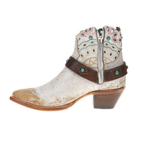 Corral - Women's Studded Harness Pointed Toe Zippered Cowboy Booties