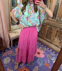 Adrienne - Confetti Garden Tie-back Blouse