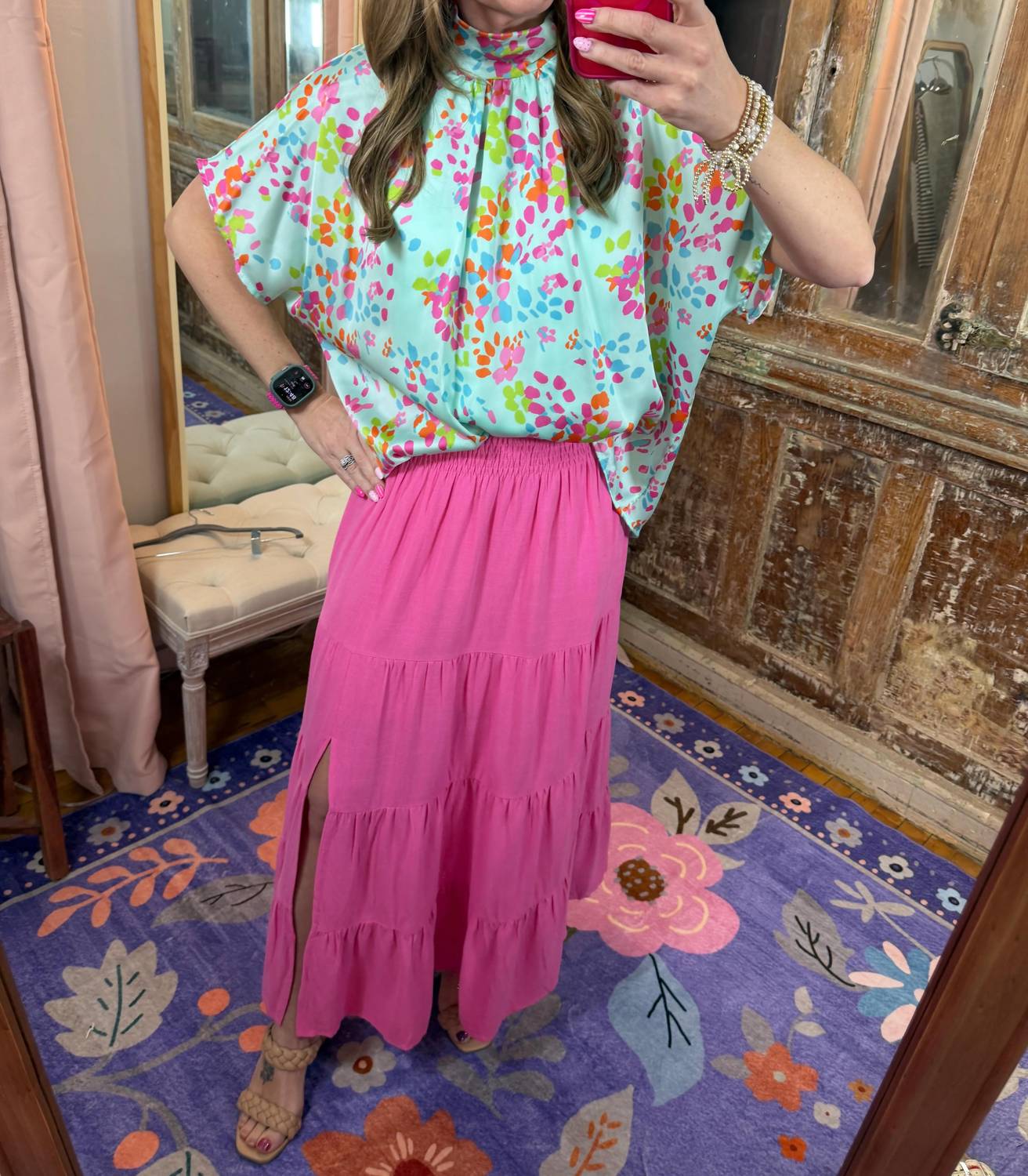 Adrienne - Confetti Garden Tie-back Blouse