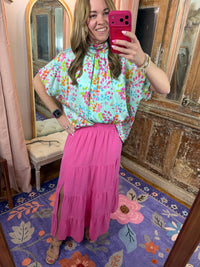 Adrienne - Confetti Garden Tie-back Blouse
