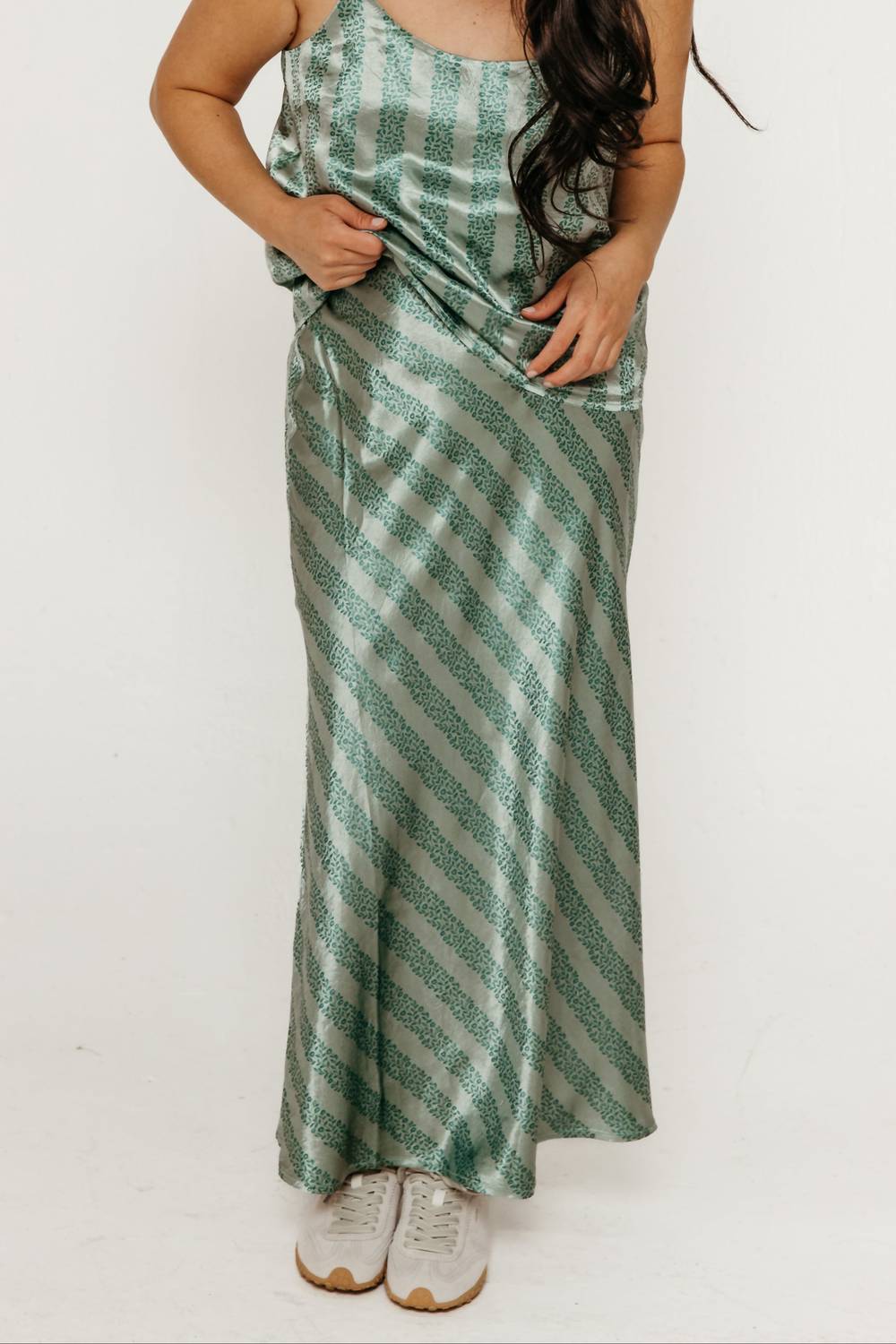 The Tiny Big Sister - Flowers Bias Cut Skirt Washed