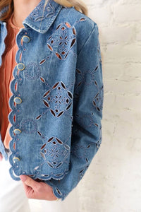 Mystree - Scallop Hem Eyelet Jacket