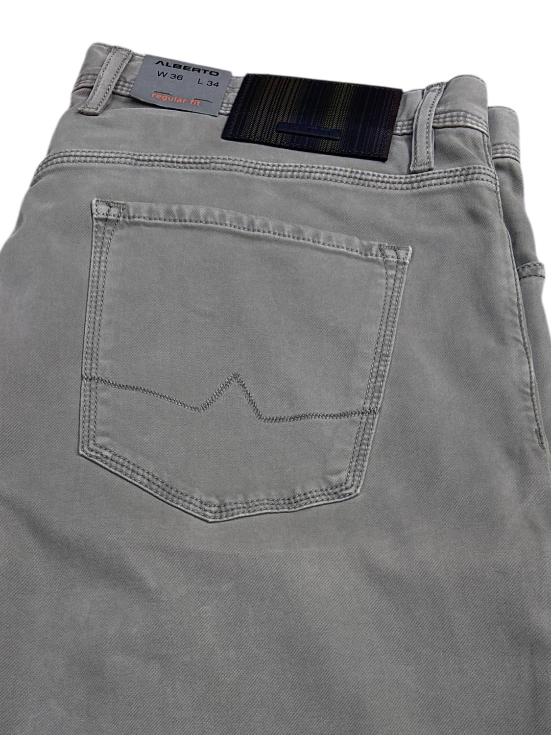 Alberto Men's Chino Pants in grey - men's pants - detail view