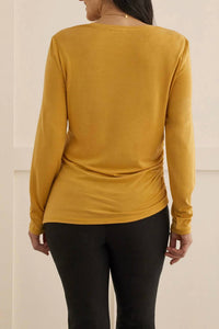 Tribal - Ruched Side Knit Top
