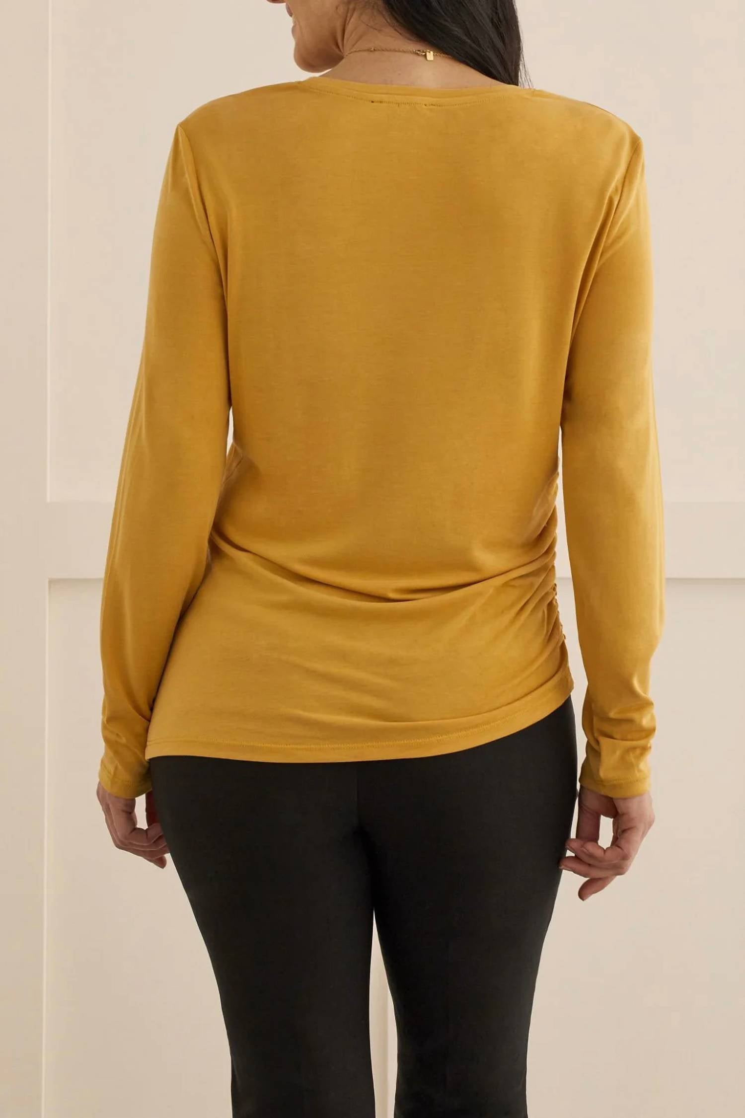 Tribal - Ruched Side Knit Top