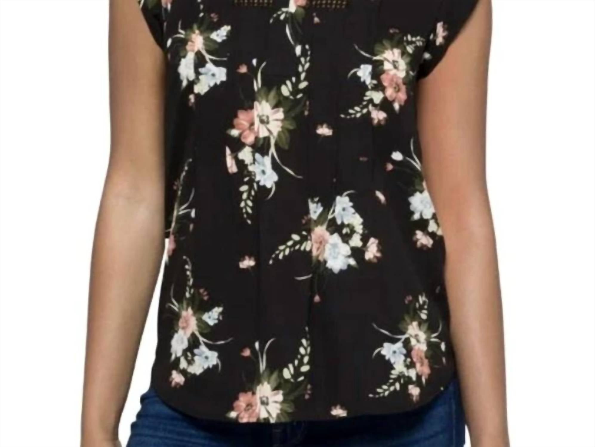 Daniel Rainn - Estefany Lace Detail Split Neck Blouse
