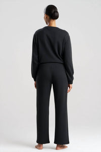 Natori Nova Straight Leg Pants in black - women's pants - detail view