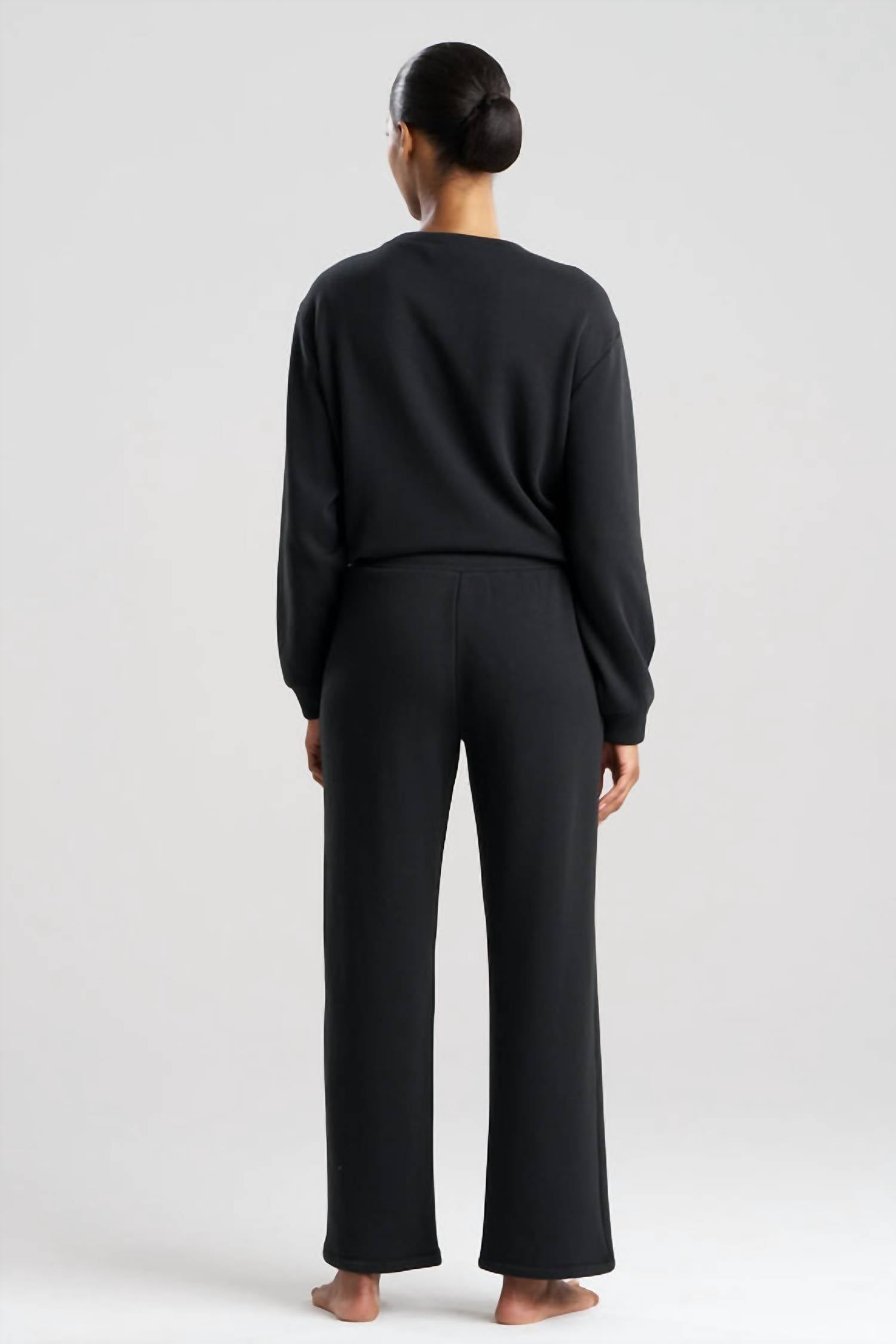 Natori Nova Straight Leg Pants in black - women's pants - detail view