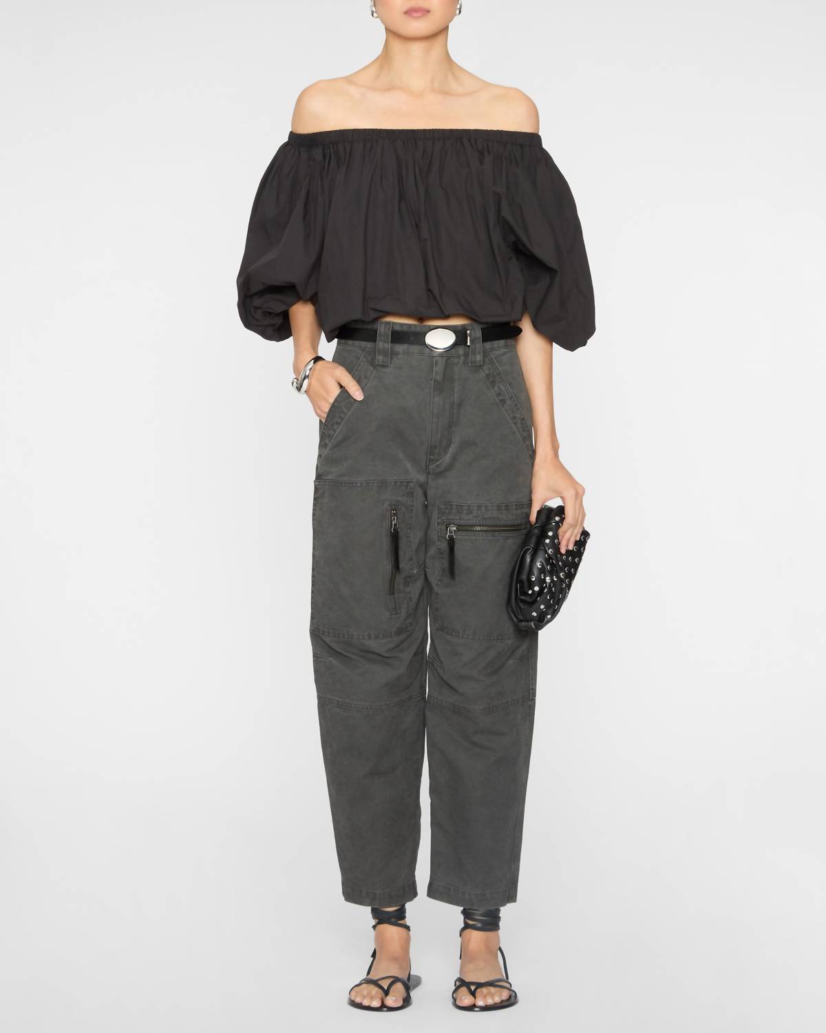 ISABEL MARANT Bertille Off-shoulder Top in black - women's shirt