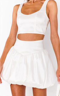 Show Me Your Mumu Celeste Bubble Skort in white taffeta - women's shorts