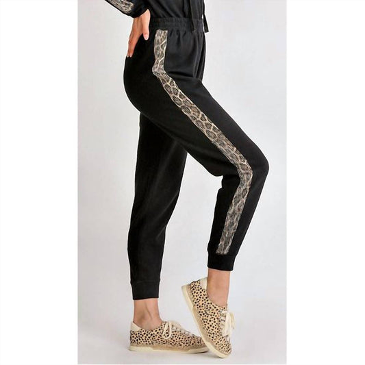 Be Wild Joggers with Leopard Sequin Stripe