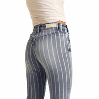 Rock & Roll Cowgirl - High-rise Striped Stretch Jeans