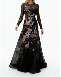 Saiid Kobeisy - Long-sleeved Maxi Evening Dress