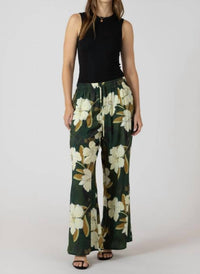 Dex Floral Wide Leg Pants in palm blossom - women's pants - alternate view