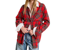 La Miel - Plaid Oversized Button Front Shirt