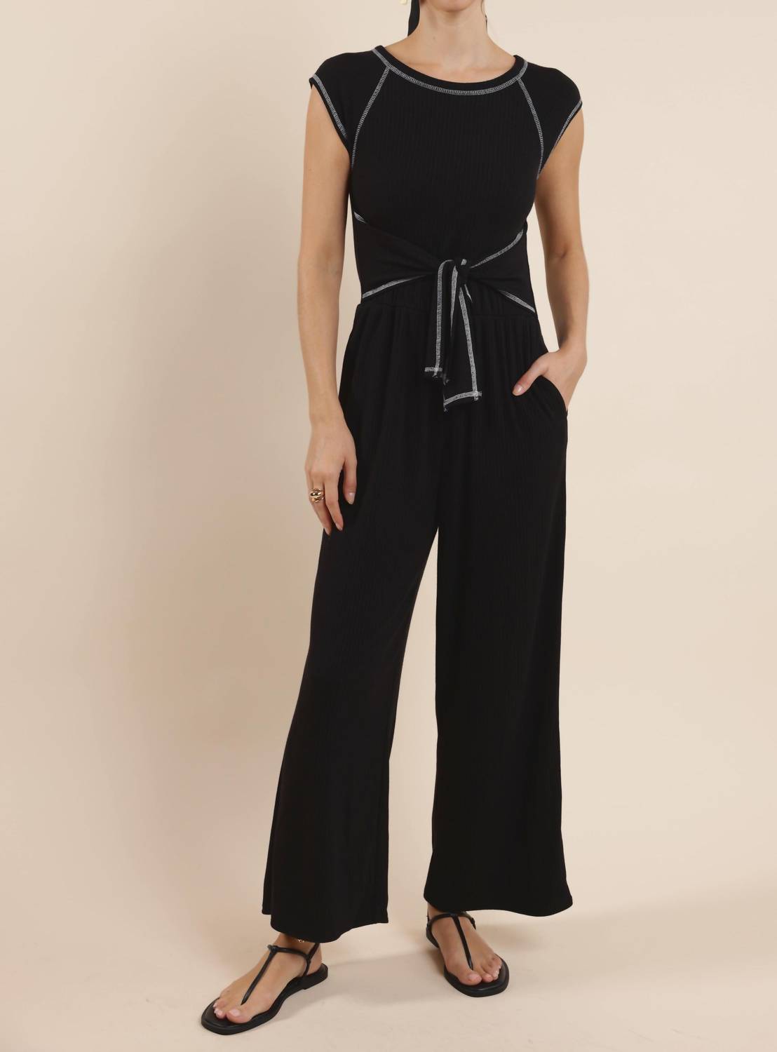 Sage The Label - OUT OF OFFICE WAIST TIE JUMPSUIT