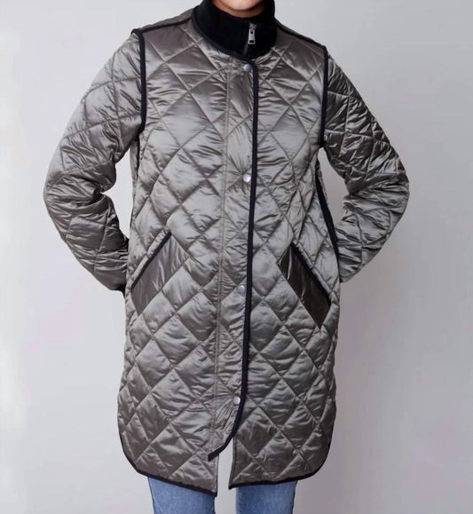 Charlie B - Zip Front Iridescent Quilted Jacket